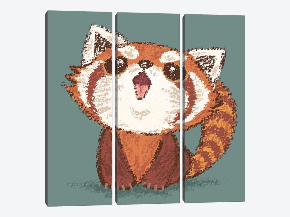 Red Panda Happy by Toru Sanogawa 3-piece Canvas Print