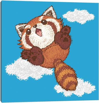 Red Panda Jump Canvas Art Print - Toru Sanogawa