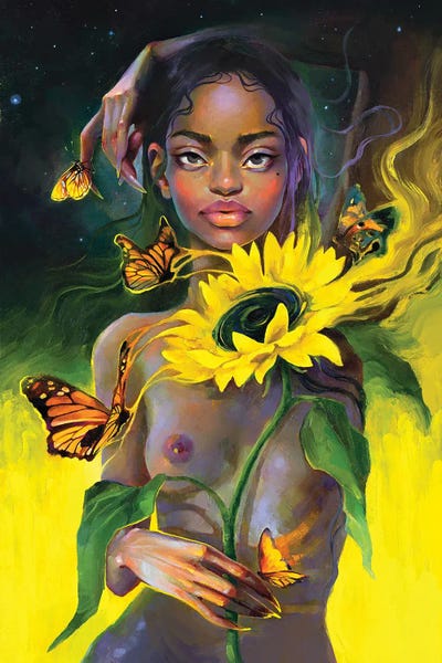 Supermassive Sunflower by Eva Gamayun multi panel art