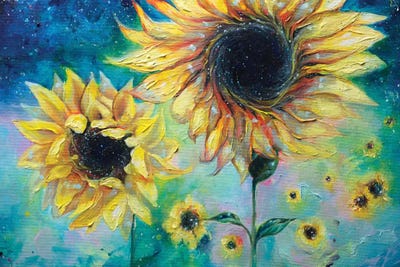 Supermassive Sunflowers by Tanya Shatseva metal wall art