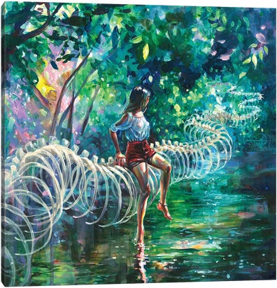 Dopamine Jungle Canvas Art Print - Illuminated Dreamscapes