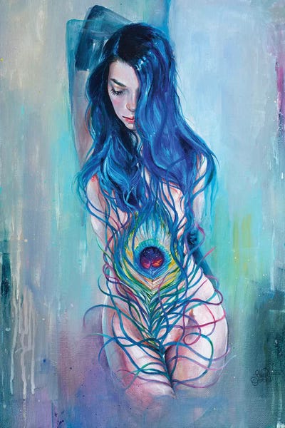 Peafowl Flow by Tanya Shatseva metal wall art