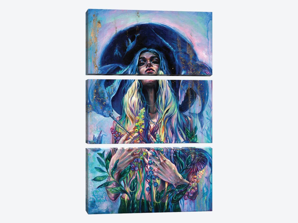 The Rustle Of Narwhal's Wings by Tanya Shatseva 3-piece Canvas Print