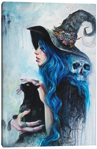 Blue Valentine Canvas Art Print - Skull Art