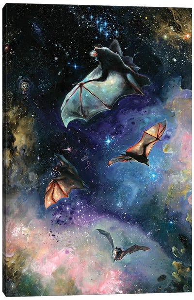 Scream Of A Great Bat Canvas Art Print - Bat Art