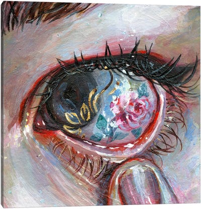 Beauty In The Eye Canvas Art Print - Pop Surrealism & Lowbrow Art