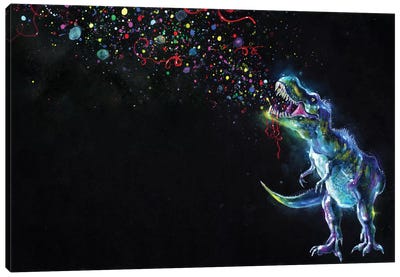 Crystal T-Rex Canvas Art Print - Kids Dinosaur Art