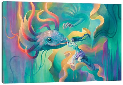 Neodragon Canvas Art Print - Psychedelic Dreamscapes
