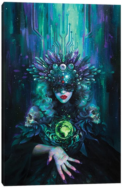 Mistress Of The Dark Algorithm Canvas Art Print - Witch Art