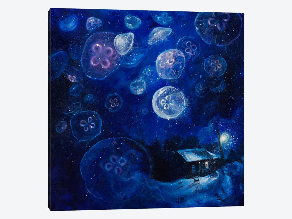 It's Jellyfishing Outside Tonight by Tanya Shatseva 1-piece Canvas Art Print