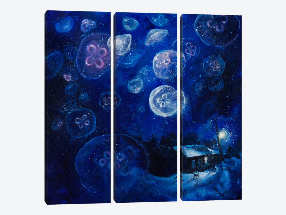 It's Jellyfishing Outside Tonight by Tanya Shatseva 3-piece Art Print