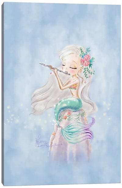 Ste-Anne Mermaid Flutist Canvas Art Print - Mermaid Art