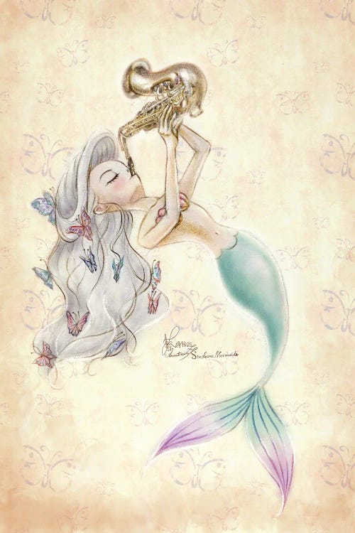 Ste-Anne Mermaid Saxphonist by Anastasia Tsai wall art