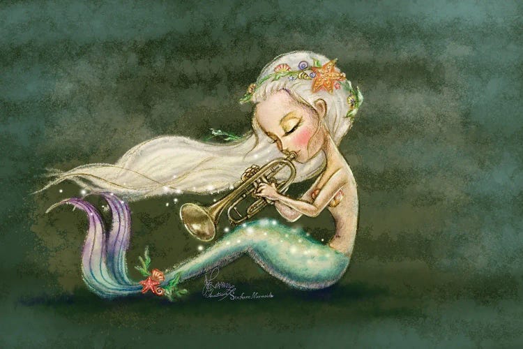 Ste-Anne Mermaid Trumpetist by Anastasia Tsai wall art