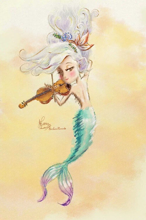 Ste-Anne Mermaid Violinist by Anastasia Tsai wall art