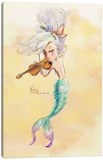 Ste-Anne Mermaid Violinist Canvas Art Print - Violin Art