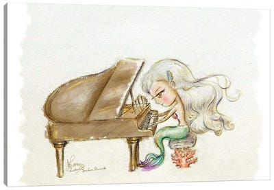 Ste-Anne Mermaid Pianist Canvas Art Print - Piano Art