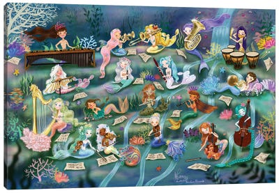 Ste-Anne Mermaid Mermay Orchestra Canvas Art Print - Mermaid Art