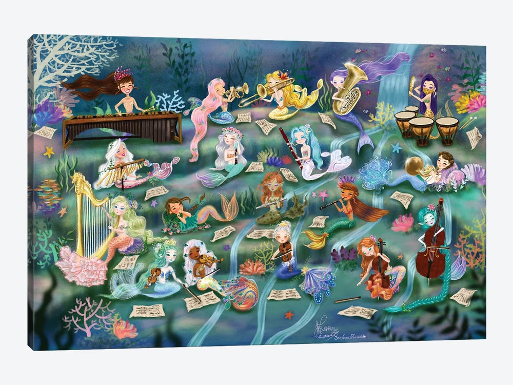 Ste-Anne Mermaid Mermay Orchestra by Anastasia Tsai 1-piece Canvas Art Print