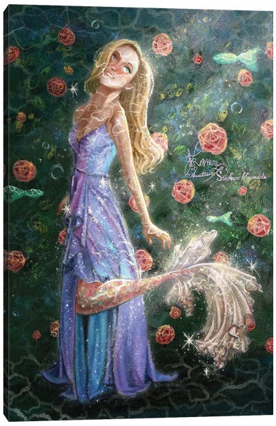Ste-Anne Mermaid Christy Altomare As Mermaid Canvas Art Print - Anastasia Tsai