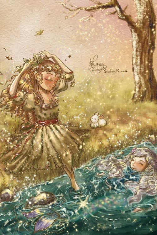 Ste-Anne Mermaid Autumn Fairy by Anastasia Tsai wall art