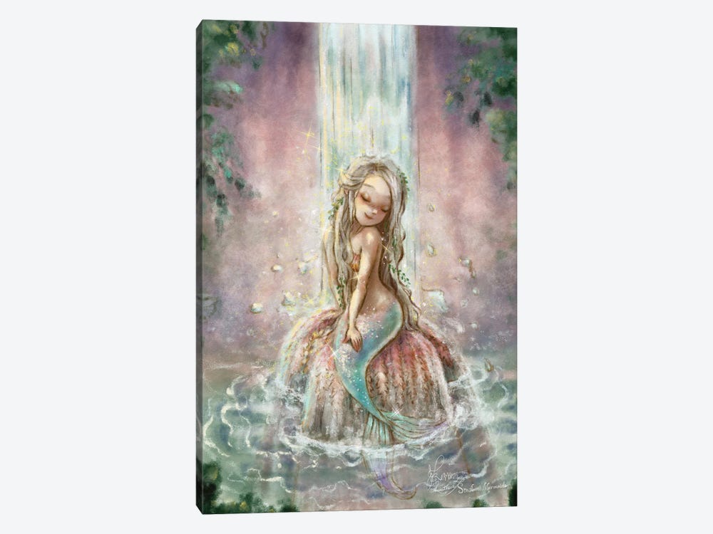 Ste-Anne Mermaid Waterfall in The Lagoon - Canvas Print Wall Art by Anastasia Tsai ( fantasy, Horror & sci-fi > Mythical Creatures > Mermaids art) 