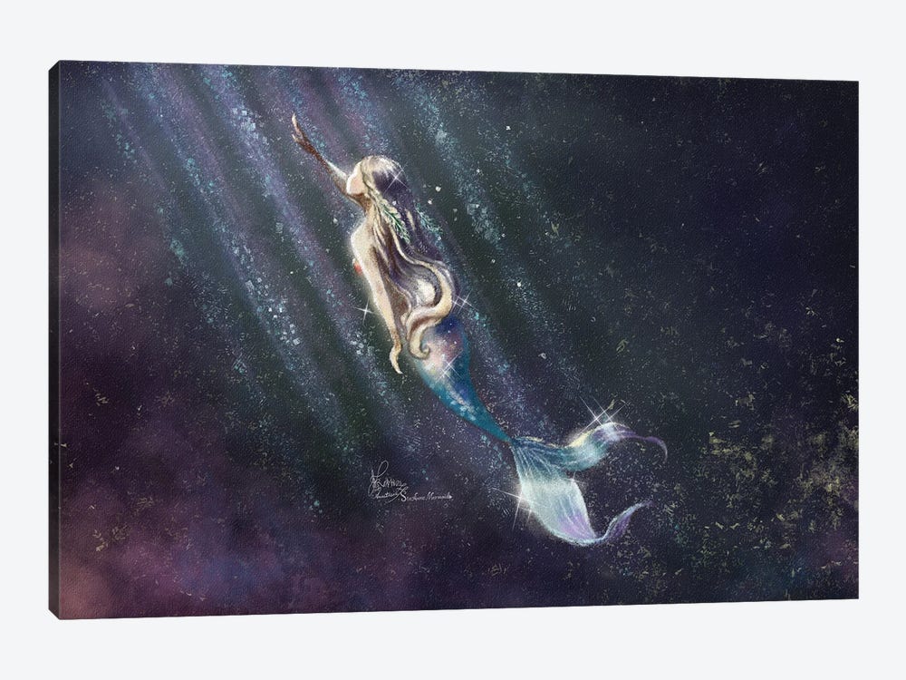 Ste-Anne Mermaid Swimming by Anastasia Tsai 1-piece Canvas Artwork