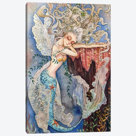 Ste-Anne Mermaid Lace Wings Canvas Print #TSI29} by Anastasia Tsai Canvas Art Print