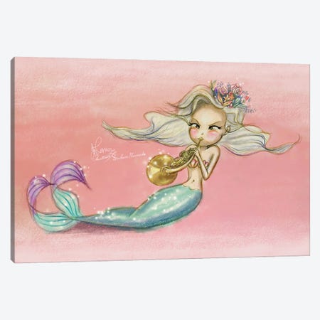 Ste-Anne Mermaid French Hornist Canvas Print #TSI2} by Anastasia Tsai Art Print