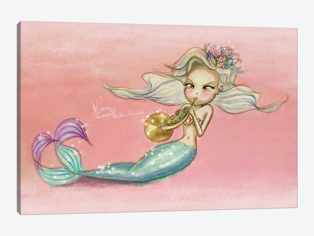 Ste-Anne Mermaid French Hornist by Anastasia Tsai 1-piece Canvas Print