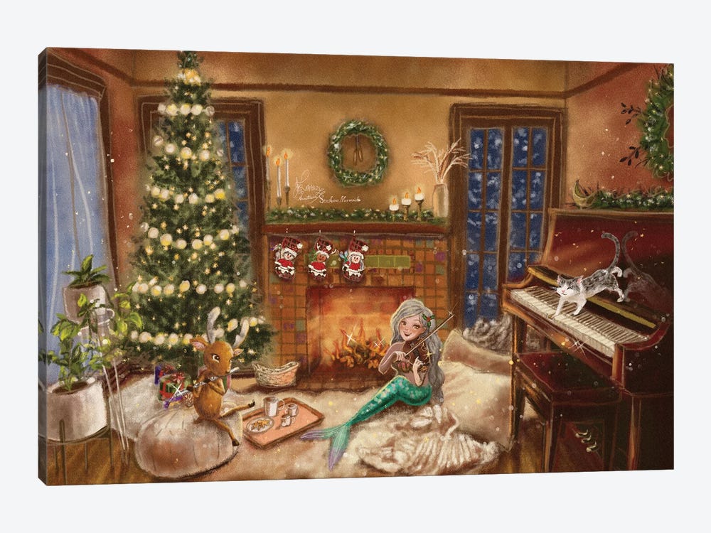 Ste-Anne Mermaid Christmas by Anastasia Tsai 1-piece Canvas Print