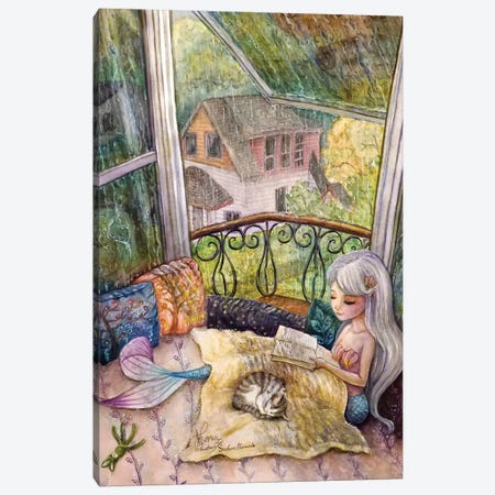 Ste-Anne Mermaid Rainy Day By Bay Window Canvas Print #TSI33} by Anastasia Tsai Canvas Artwork