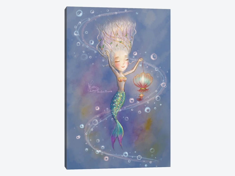 Ste-Anne Mermaid Dancing With Lantern by Anastasia Tsai 1-piece Art Print