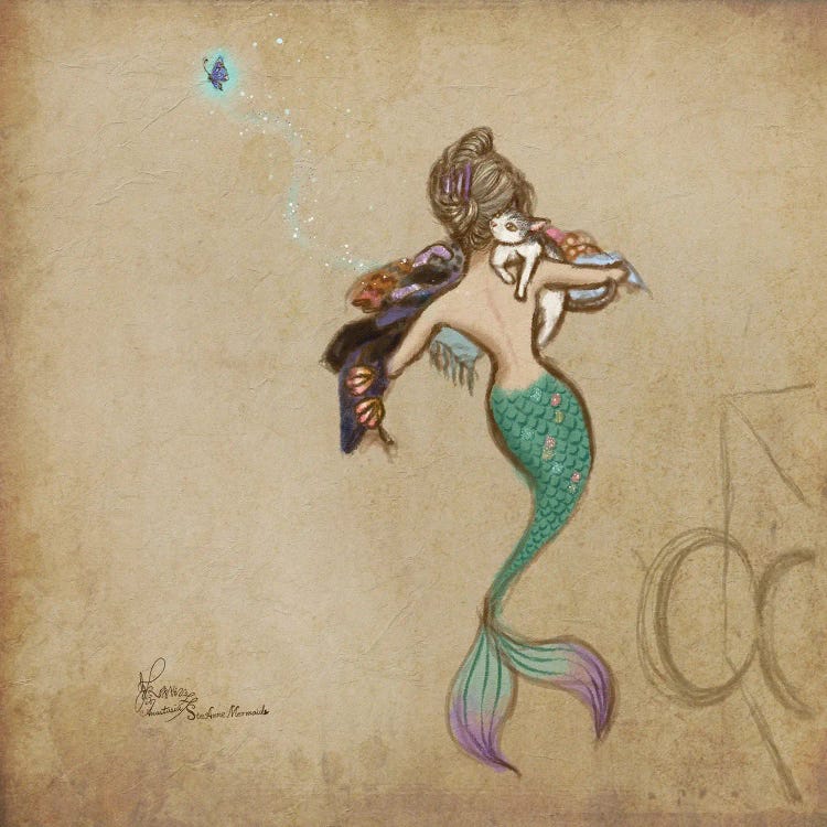 Ste-Anne Mermaid Taking Out Clothes From The Dryer by Anastasia Tsai wall art