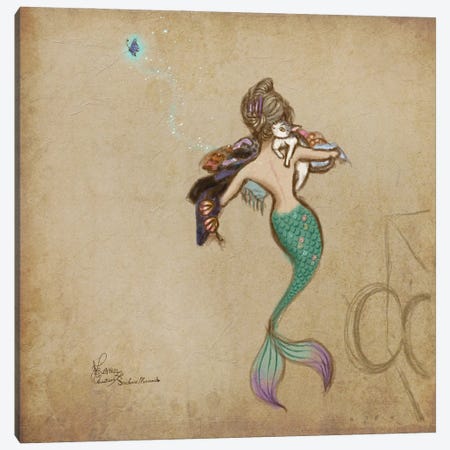 Ste-Anne Mermaid Taking Out Clothes From The Dryer Canvas Print #TSI37} by Anastasia Tsai Art Print