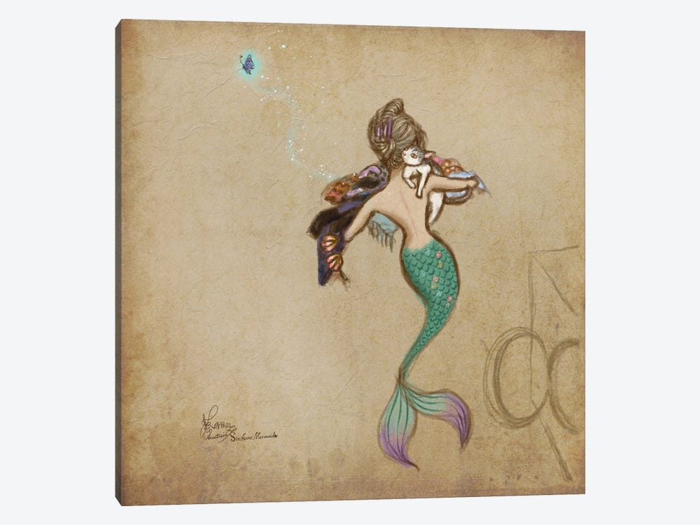 Ste-Anne Mermaid Taking Out Clothes From The Dryer by Anastasia Tsai 1-piece Canvas Wall Art