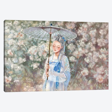 Ste-Anne Mermaid With The Umbrella Canvas Print #TSI39} by Anastasia Tsai Canvas Artwork