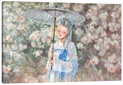 Ste-Anne Mermaid With The Umbrella Canvas Art Print - Anastasia Tsai