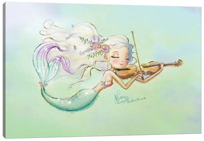 Ste-Anne Mermaid Violist Canvas Art Print - Violin Art