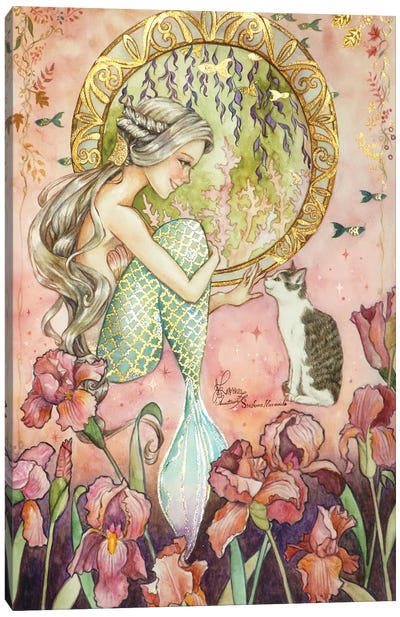 Ste-Anne Mermaid Art Nouveau III Canvas Art Print - Anastasia Tsai