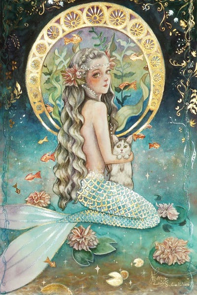Lilies: Ste-Anne Mermaid Art Nouveau by Anastasia Tsai