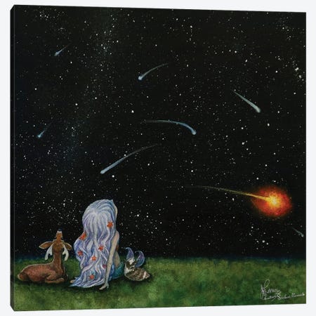 Ste-Anne Mermaid Meteor Shower Canvas Print #TSI45} by Anastasia Tsai Canvas Artwork