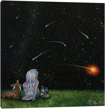 Ste-Anne Mermaid Meteor Shower Canvas Art Print - Anastasia Tsai