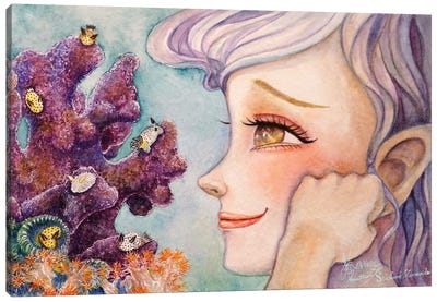 Ste-Anne Mermaid Sea Bunnies Canvas Art Print - Coral Art