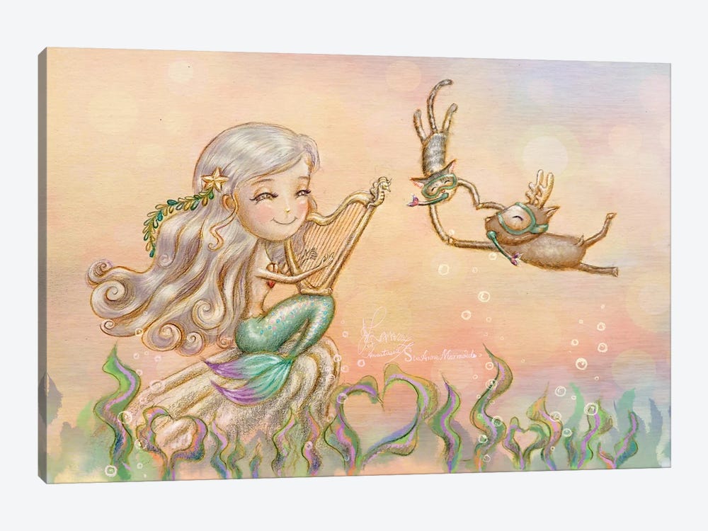 Ste-Anne Mermaid Valentine's Day by Anastasia Tsai 1-piece Canvas Wall Art