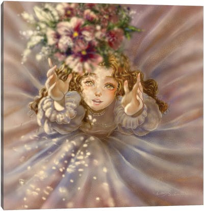 Ste-Anne Mermaid The Bouquet Canvas Art Print - Anastasia Tsai