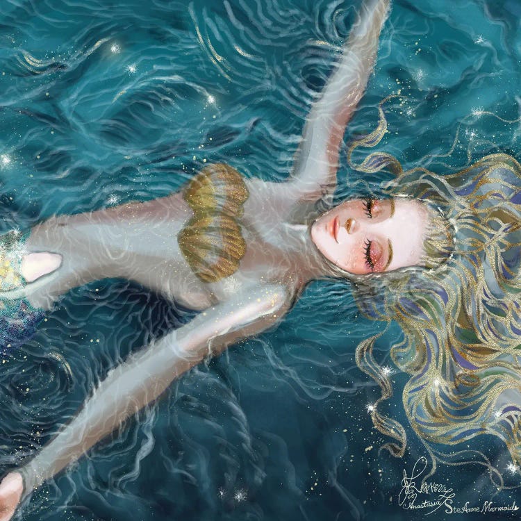 Ste-Anne Mermaid Floating by Anastasia Tsai wall art