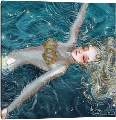 Ste-Anne Mermaid Floating Canvas Art Print - Anastasia Tsai