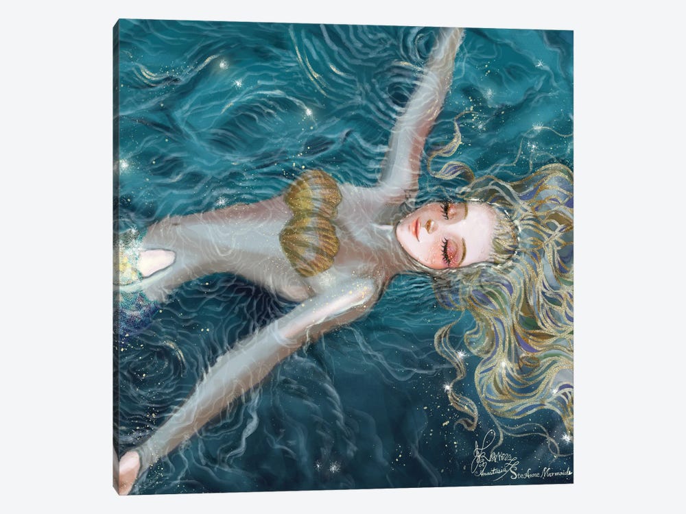 Ste-Anne Mermaid Floating by Anastasia Tsai 1-piece Canvas Wall Art