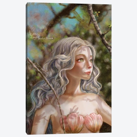 Ste-Anne Mermaid In The Cherry Woods Canvas Print #TSI54} by Anastasia Tsai Art Print